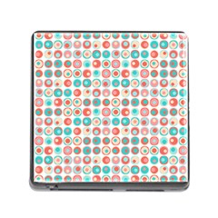 Aqua Coral Circles Memory Card Reader (square 5 Slot) by CuteKingdom