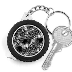 Tropical Leafs Pattern, Black And White Jungle Theme Measuring Tape