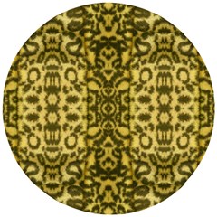 Cat And Furry Kittens In Artificial Fluffy Fur Wooden Puzzle Round