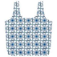 Azulejo Style Blue Tiles Full Print Recycle Bag (xl) by MintanArt