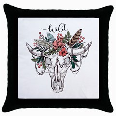 Wild Throw Pillow Case (black)