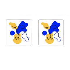 Evening Mood Face Drawing Cufflinks (square) by ArtsyWishy