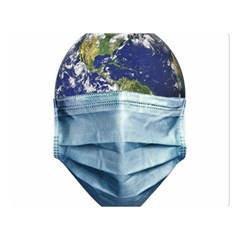 Earth With Face Mask Pandemic Concept Double Sided Flano Blanket (large)  by dflcprintsclothing