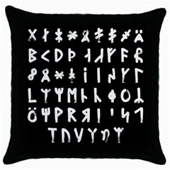 Complete Dalecarlian Rune Set Inverted Throw Pillow Case (black)