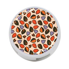 Orange Blue Leaves Pattern 4-port Usb Hub (one Side) by designsbymallika