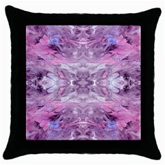 Pink Grey Repeats Throw Pillow Case (black)