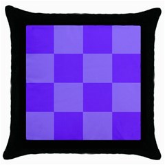 Purple Gingham Check Squares Pattern Throw Pillow Case (black)