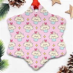 Kawaii Cupcake  Snowflake Ornament (two Sides) by lisamaisak