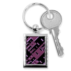Dark Geometric Shapes Print Pattern Key Chain (rectangle) by dflcprintsclothing