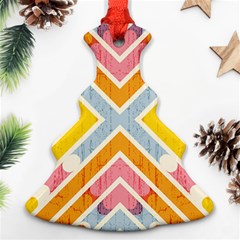 Line Pattern Cross Print Repeat Christmas Tree Ornament (two Sides) by Dutashop