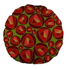 Abstract Rose Garden Red Large 18  Premium Flano Round Cushions by Dutashop