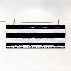 Bandes Abstrait Blanc/noir Hand Towel