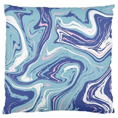 Blue Vivid Marble Pattern 9 Large Flano Cushion Case (two Sides) by goljakoff