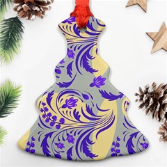Folk Floral Pattern  Abstract Flowers Surface Design  Seamless Pattern Christmas Tree Ornament (two Sides) by Eskimos