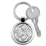 Black And White Grunge Abstract Print Key Chain (Round) Front