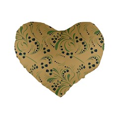 Folk Floral Art Pattern  Flowers Abstract Surface Design  Seamless Pattern Standard 16  Premium Heart Shape Cushions by Eskimos