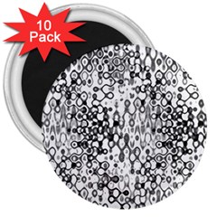 White And Black Modern Abstract Design 3  Magnets (10 Pack)  by dflcprintsclothing