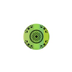 Green Grid Cute Flower Mandala 1  Mini Buttons by Magicworlddreamarts1