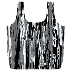 Black And White Abstract Linear Print Full Print Recycle Bag (xxxl) by dflcprintsclothing