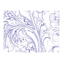Blue Biro Ornate Double Sided Flano Blanket (mini)  by kaleidomarblingart