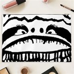 Creepy Monster Black And White Close Up Drawing Cosmetic Bag (XXL) Back