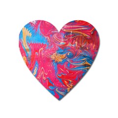Abstract Flames Heart Magnet by kaleidomarblingart