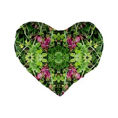 Emerald Patterns Standard 16  Premium Flano Heart Shape Cushions by kaleidomarblingart