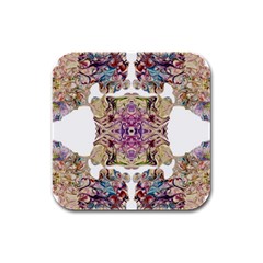 Marbling Collage Iv Rubber Square Coaster (4 Pack) 