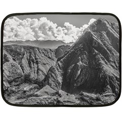 Machu Picchu Black And White Landscape Fleece Blanket (mini) by dflcprintsclothing