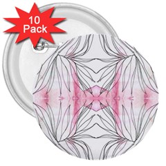 Line Drawing On Pink 3  Buttons (10 Pack)  by kaleidomarblingart