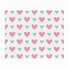 Pink Hearts One White Background Small Glasses Cloth