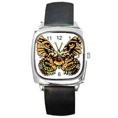 Bigcat Butterfly Square Metal Watch by IIPhotographyAndDesigns