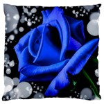 Blue-rose-rose-rose-bloom-blossom Large Flano Cushion Case (Two Sides) Front