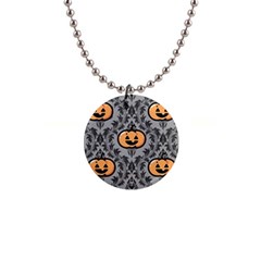 Pumpkin Pattern 1  Button Necklace by NerdySparkleGoth