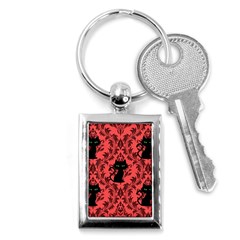 Cat Pattern Key Chain (rectangle) by NerdySparkleGoth