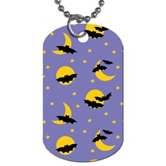 Bats With Yellow Moon Dog Tag (two Sides)