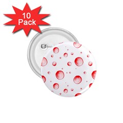 Red Drops On White Background 1 75  Buttons (10 Pack) by SychEva
