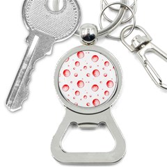 Red Drops On White Background Bottle Opener Key Chain by SychEva