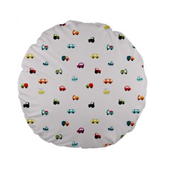 Cute Bright Little Cars Standard 15  Premium Flano Round Cushions by SychEva