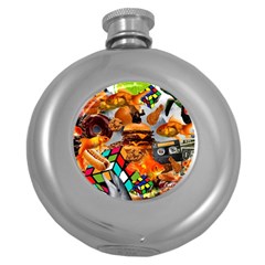 Through Space And Time 3 Round Hip Flask (5 Oz) by impacteesstreetwearcollage