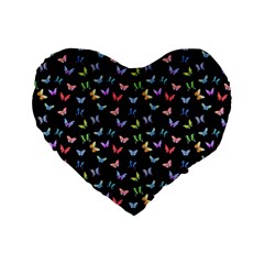 Bright And Beautiful Butterflies Standard 16  Premium Heart Shape Cushions by SychEva