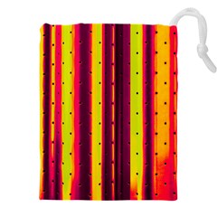 Warped Stripy Dots Drawstring Pouch (4xl) by essentialimage365