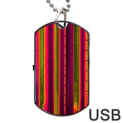 Warped Stripy Dots Dog Tag Usb Flash (two Sides) by essentialimage365