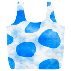 Cloudy Watercolor, Blue Cow Spots, Animal Fur Print Full Print Recycle Bag (xxl) by Casemiro