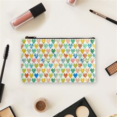 Multicolored Hearts Cosmetic Bag (small) by SychEva