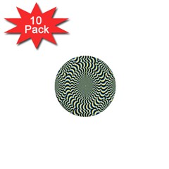 Illusion Waves Pattern 1  Mini Buttons (10 Pack)  by Sparkle