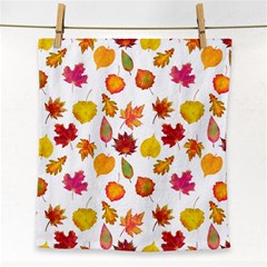 Watercolor Autumn Leaves Face Towel