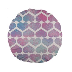 Multicolored Hearts Standard 15  Premium Round Cushions by SychEva