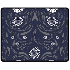 Folk Flowers Print Floral Pattern Ethnic Art Double Sided Fleece Blanket (medium)  by Eskimos
