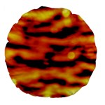 Red  Waves Abstract Series No5 Large 18  Premium Flano Round Cushions Back